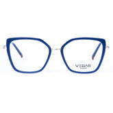Blue cat-eye glasses with 'VEGAS' branding on a white background
