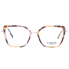 Multicolored cat-eye glasses with 'VEGAS' branding on a white background