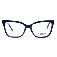 Black cat-eye glasses with 'VEGAS' branding on a white background
