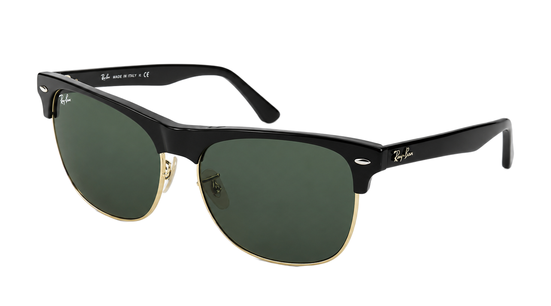 RB4175 Black / Gold / Green Lens sunglasses angle