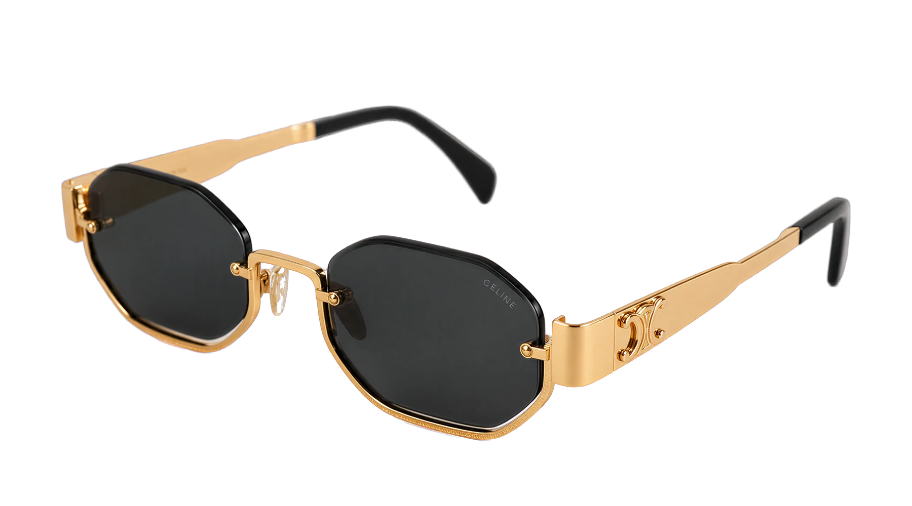 CL42118U Sunglasses Gold / Black — Angle
