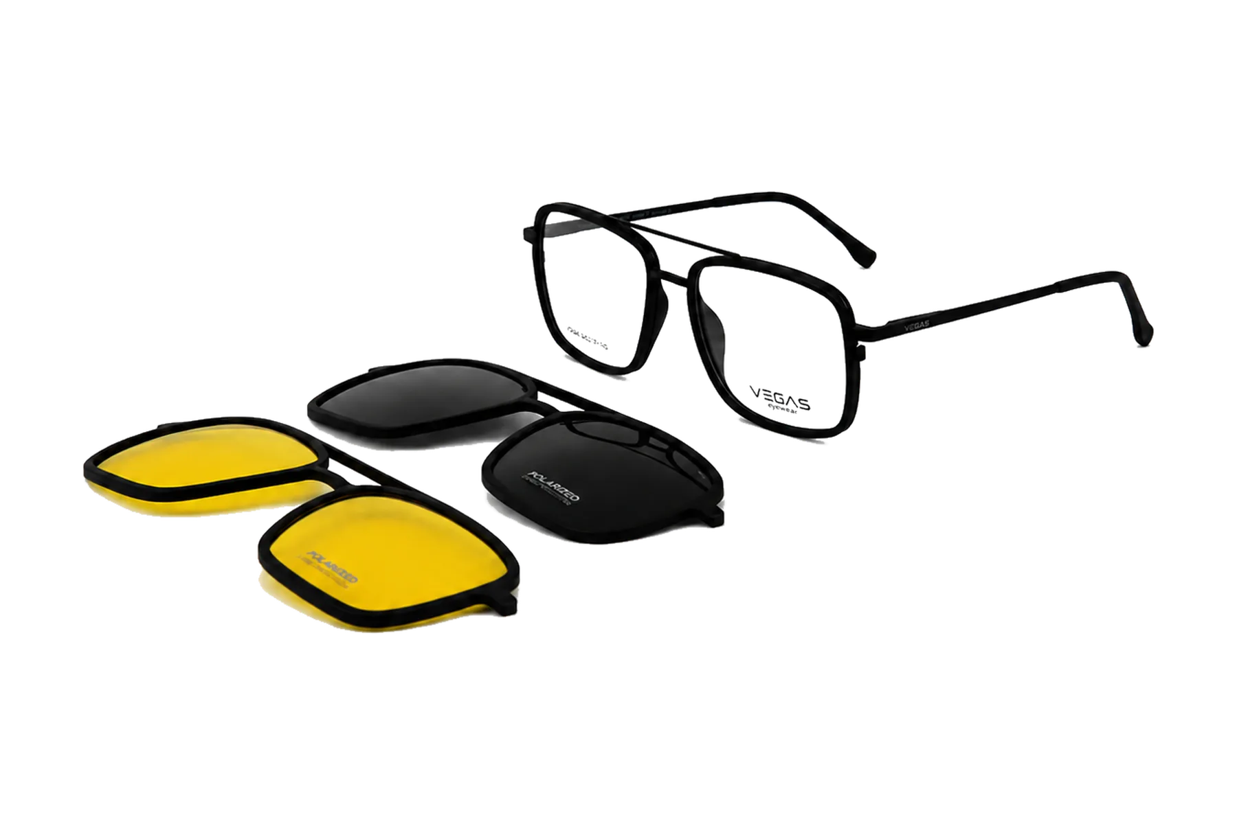 V2046 Clip-On Set Black — full set with included clips
