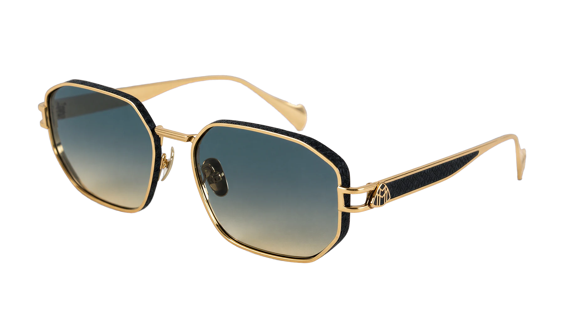 Z1984 Sunglasses Gold / Black / Blue-Green — Angle