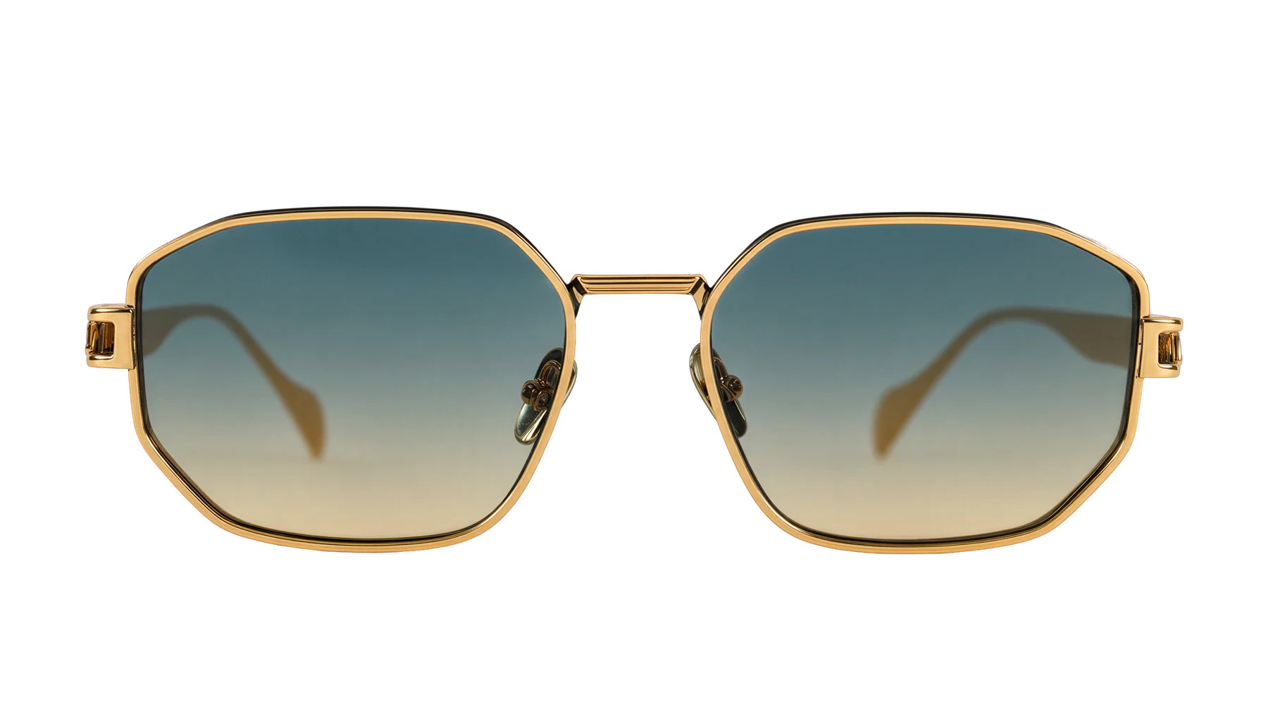 Z1984 Sunglasses Gold / Black / Blue-Green — Front