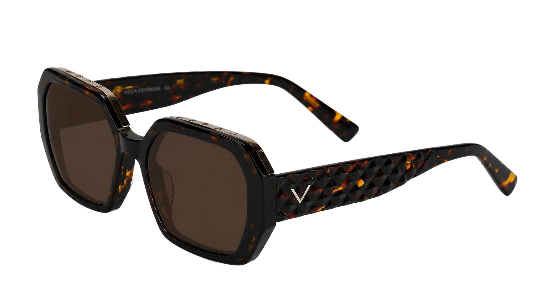 V6001 Sunglasses Tortoise / Brown Lens — Angle