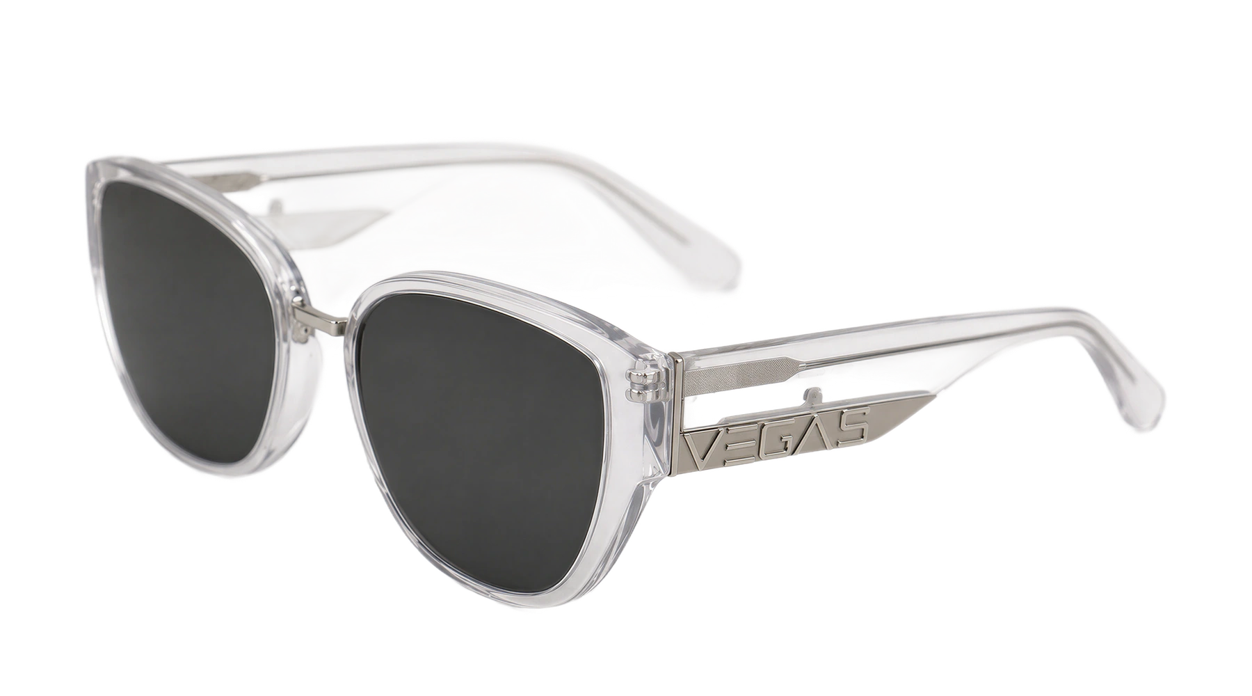 V6002 Sunglasses Transparent Clear / Smoke — Angle