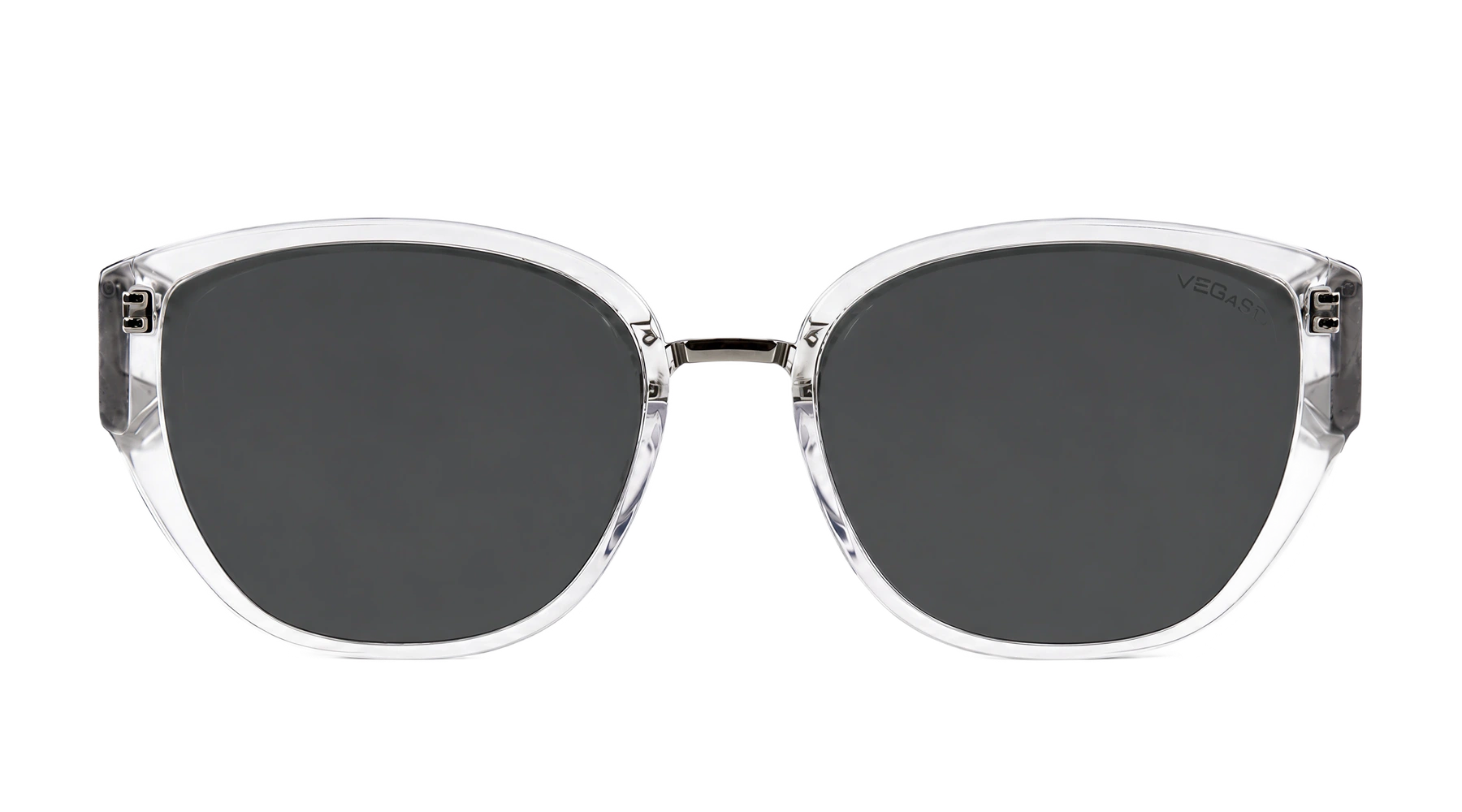 V6002 Sunglasses Transparent Clear / Smoke — Front