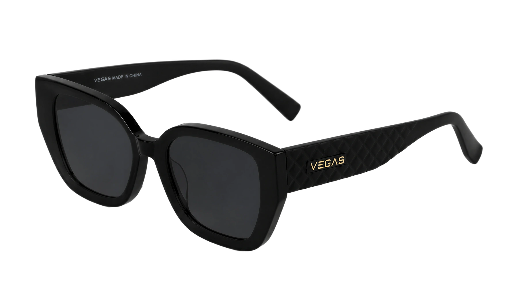 VG8601 Sunglasses Black / Smoke Gradient — Angle